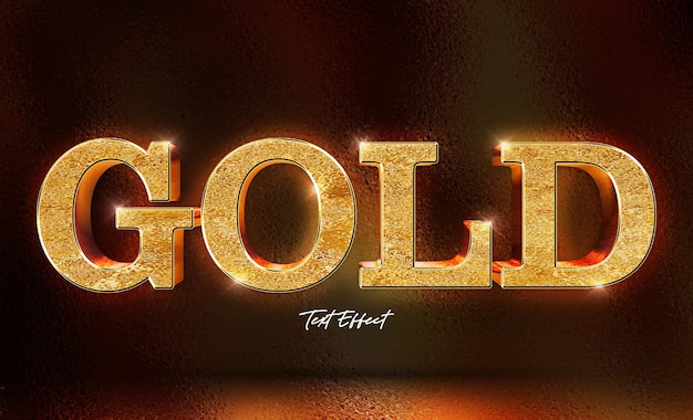 Gold 3d text effect template