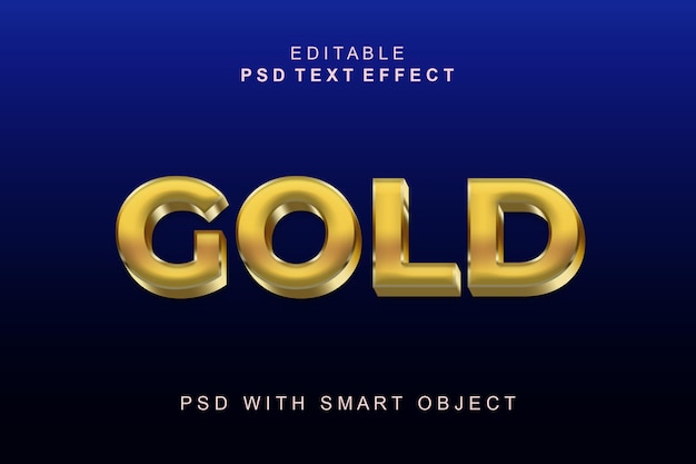 Gold 3D text effect