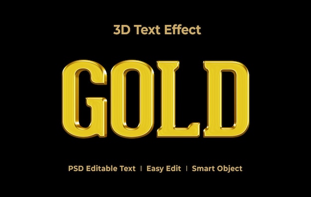 GOLD 3D Text Style Effect Template