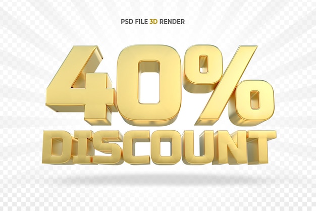 Gold 40 percent luxury 3d render