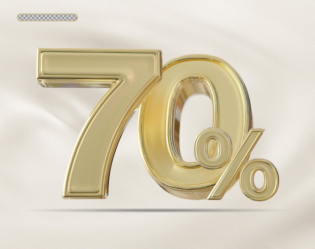 Gold 70 percent 3d