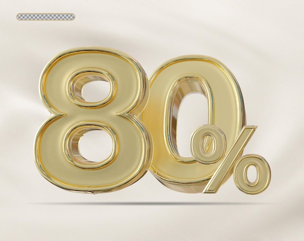 Gold 80 percent 3d