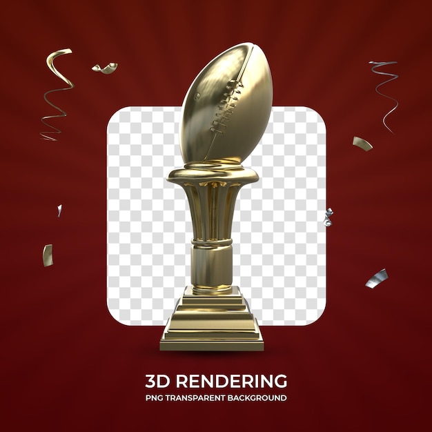 Gold Awarding Trophy 3d rendering isolated transparent background