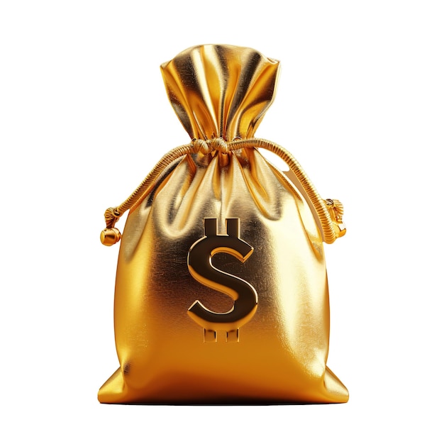 PSD a gold bag with a dollar sign