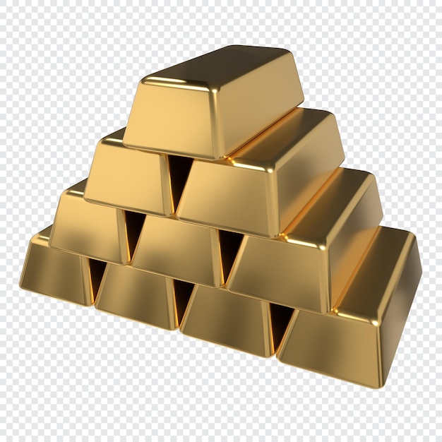 PSD gold bars stacks of gold bars 3d rendering illustration of gold bars business financial banking