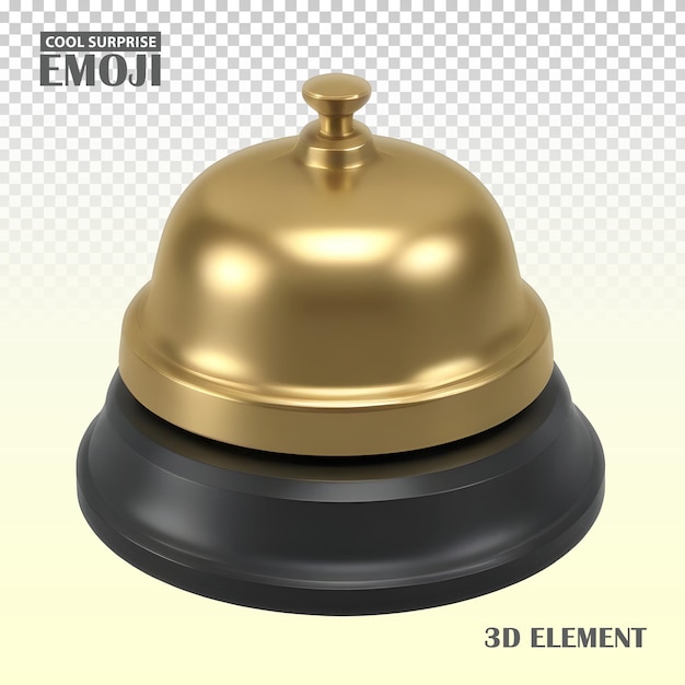 a gold bell that says 3d on it