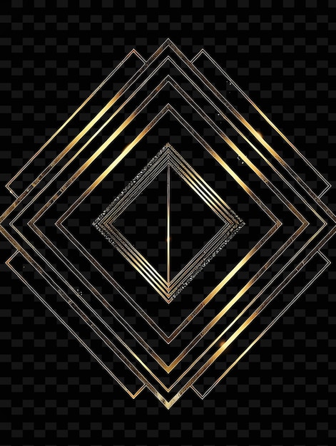 PSD a gold and black diamond on a black background