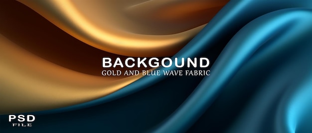 gold and blue wave abstract background