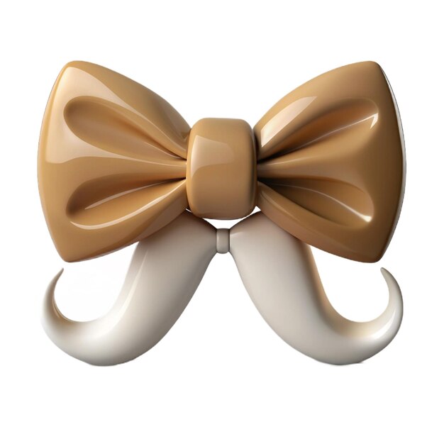 PSD a gold bow with a brown bow on it