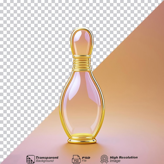 Gold Bowling Pin Outline Icon isolated on transparent background