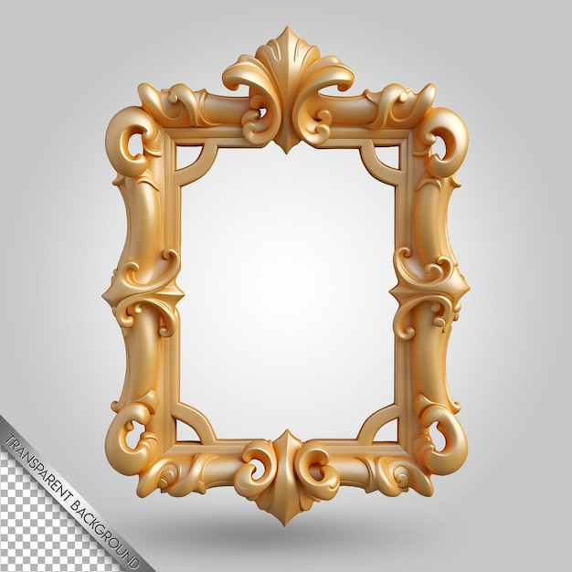 a gold and brown decorative frame with a white background