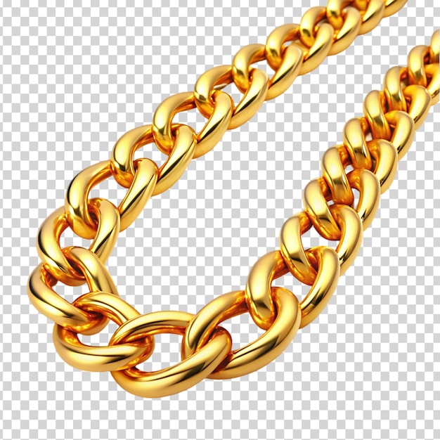 PSD a gold chain bracelet on transparent background