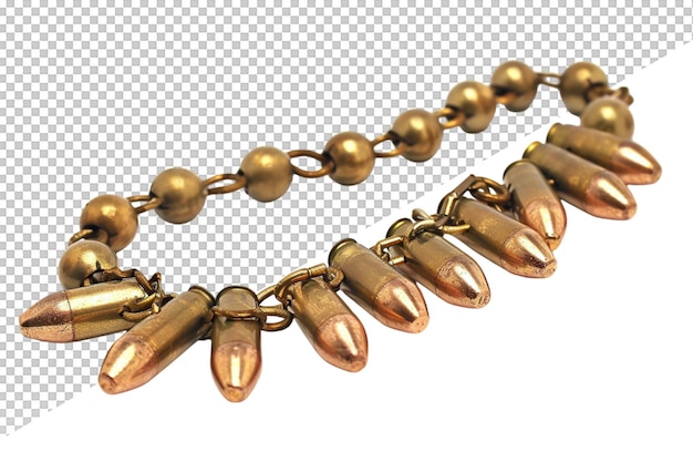 PSD a gold chain with gold bullets on it