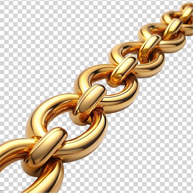 PSD a gold chain with links on transparent background