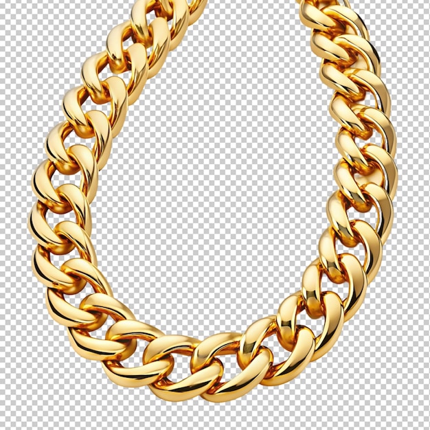 PSD gold chain with the number c on a transparent background