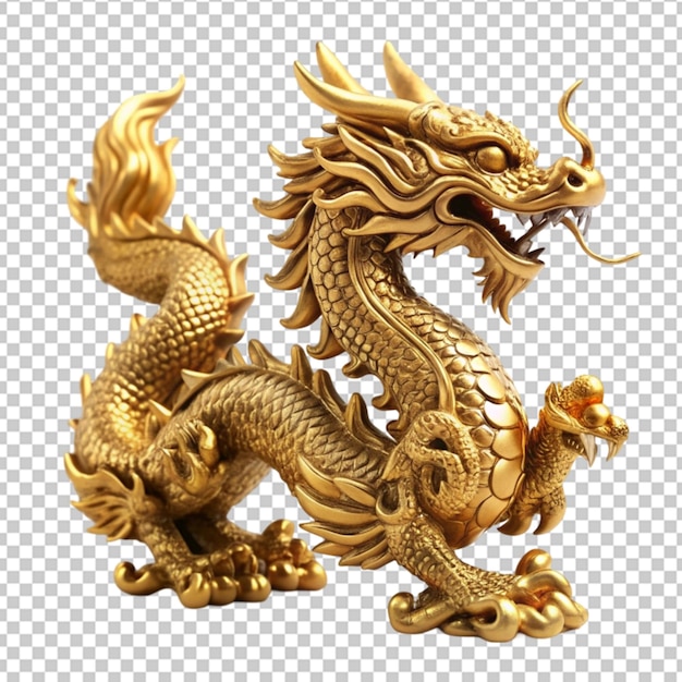 PSD gold chinese dragon