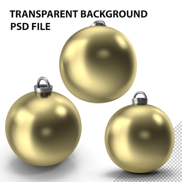 Gold Christmas Tree Ball PNG