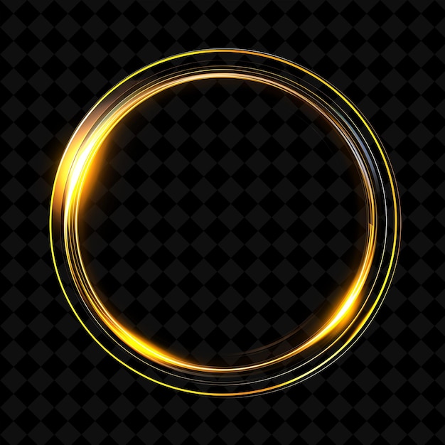 a gold circle with a black background with a gold border