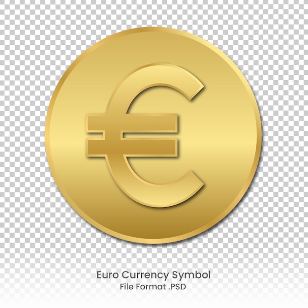 gold coin euro currency symbol file format psd