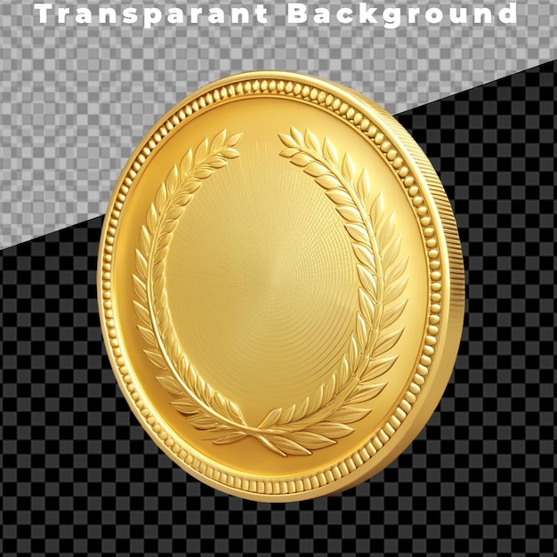 Gold coin isolated on transparent background