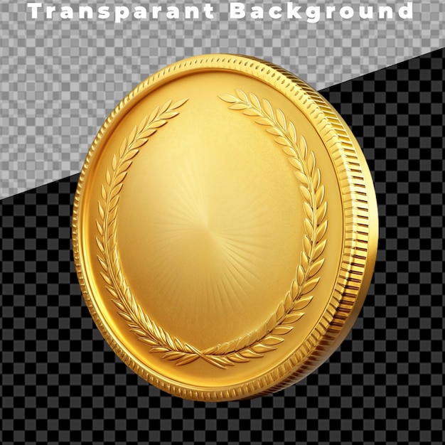 Gold coin isolated on transparent background