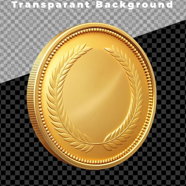 Gold coin isolated on transparent background