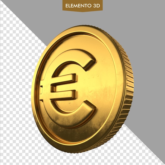 A gold coin with the word euro on it