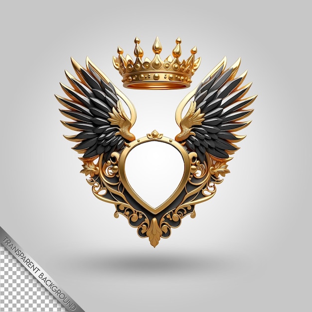 PSD a gold crown with a crown and a crown with a crown in the middle