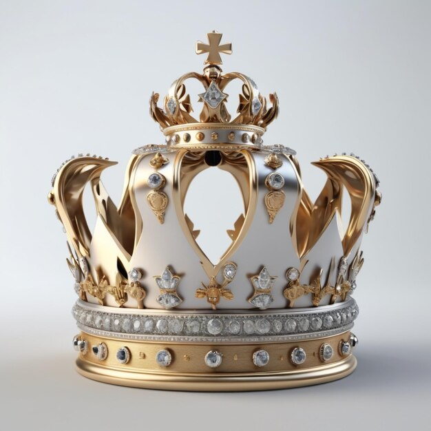 PSD a gold crown with diamonds on it is made by a king