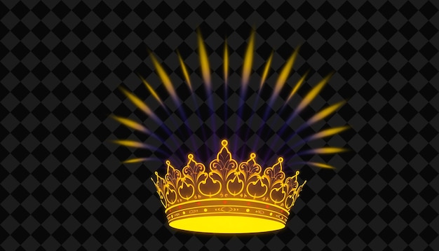 PSD a gold crown with a flame on a black background