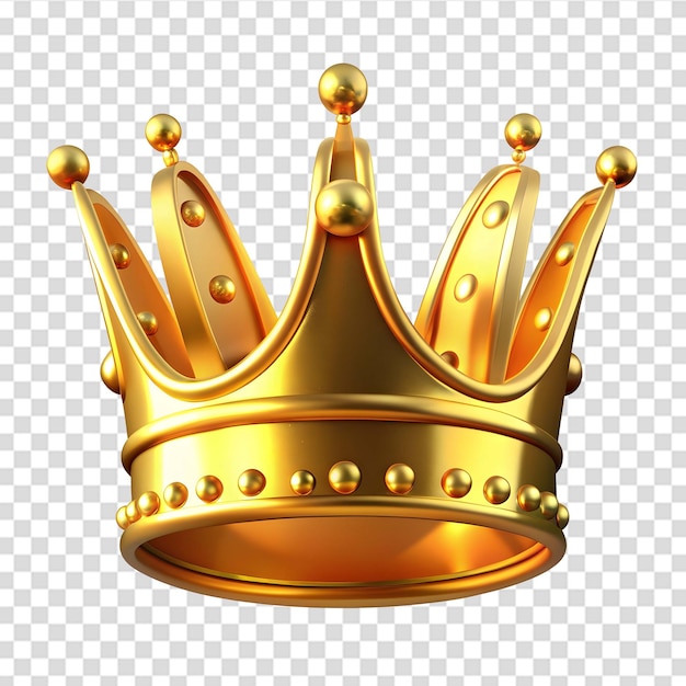 PSD a gold crown with a gold crown on a transparent background