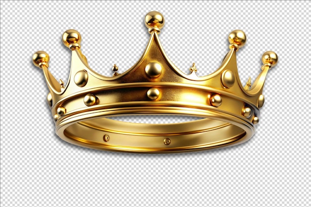 PSD a gold crown with a gold crown on a transparent background