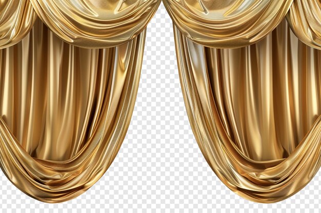 PSD gold curtains with a pattern of gold and silver