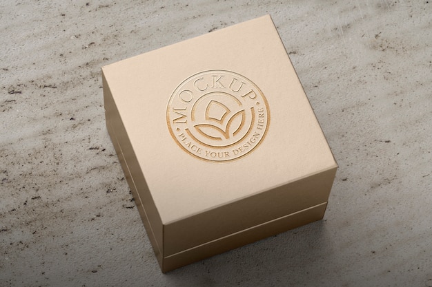 Gold deboss premium box mockup