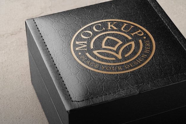 Gold deboss premium box mockup