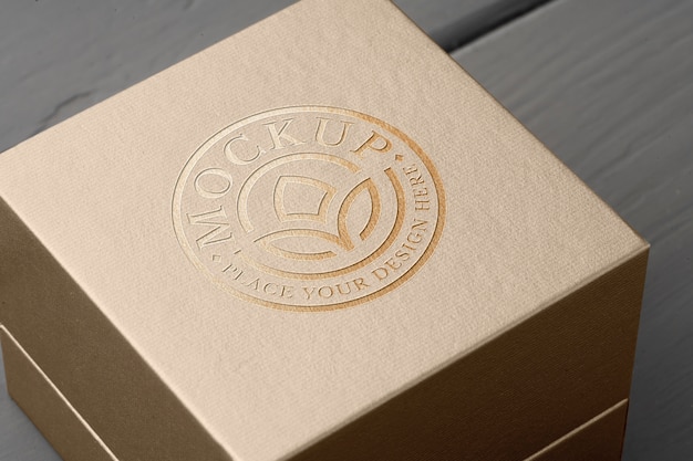 Gold deboss premium box mockup