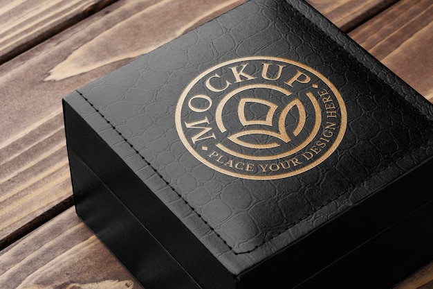 Gold deboss premium box mockup