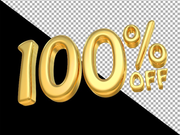 Gold discount 100 off 3D Render