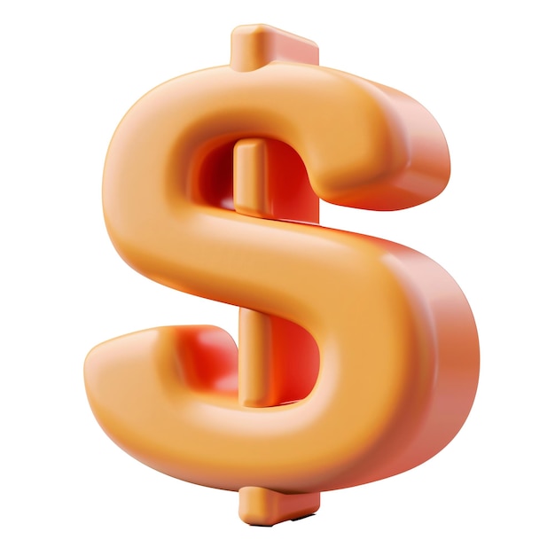 a gold dollar sign on a white background