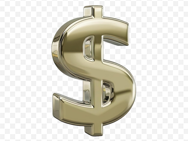 a gold dollar sign on a white background