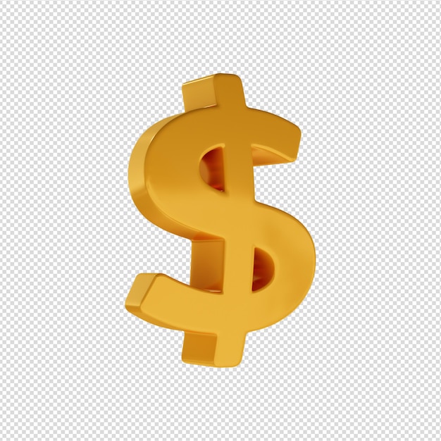 A gold dollar sign with a black background.