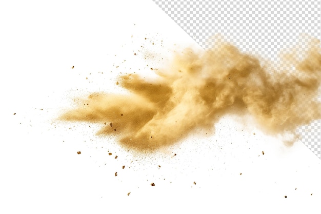 PSD gold dust particles in transparent background