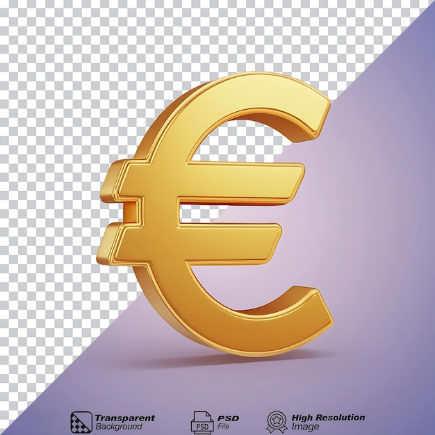 PSD gold ecu currency icon isolated on transparent background