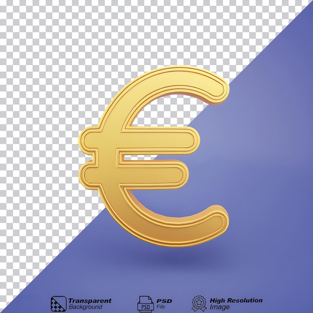 Gold Ecu Currency Outline Icon isolated on transparent background