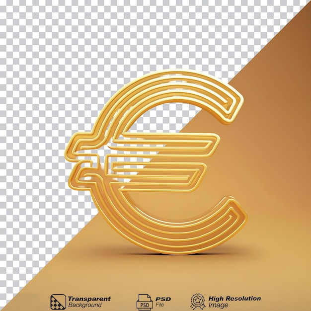 Gold Ecu Currency Outline Icon isolated on transparent background