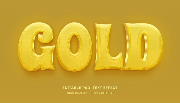 Gold Editable 3d Bold Text Style Effect Mockup Template