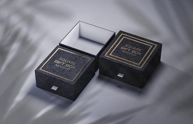 Gold Effect Gift box Mockup