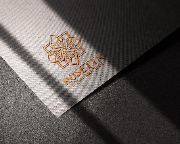 Gold embossed logo mockup