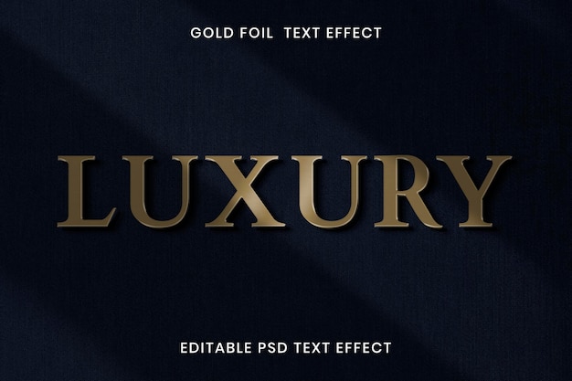 PSD gold foil text effect psd editable template