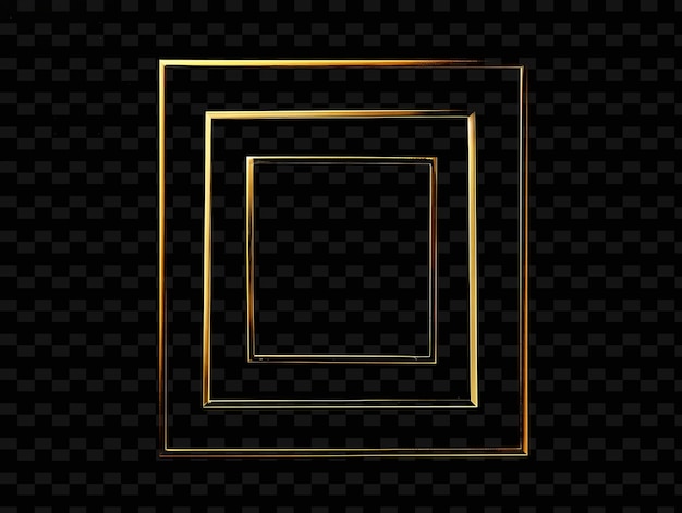 PSD gold frame on a black background with space for text